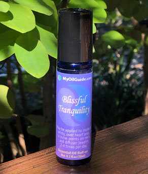 Blissful Tranquility Essential Oil blend to ease feelings of anxiousness, feel peaceful and uplifted