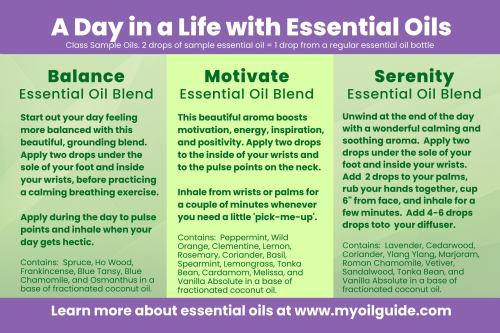 Essential Oil Samples for A Day in a Life with Essential Oils